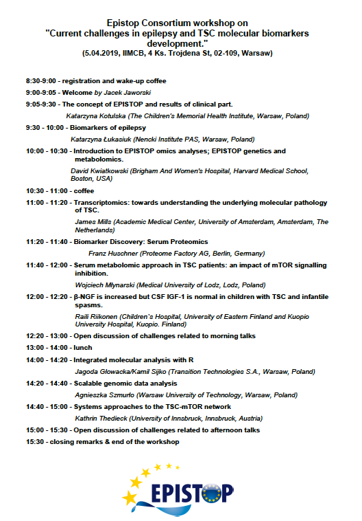 Epistop workshop agenda